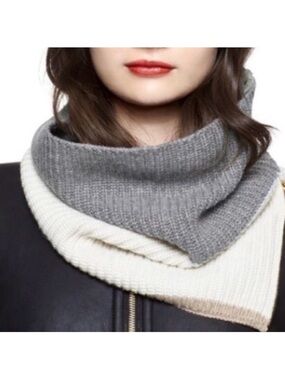 Kate Spade Color Block Zip Up Neck Warmer Scarf
